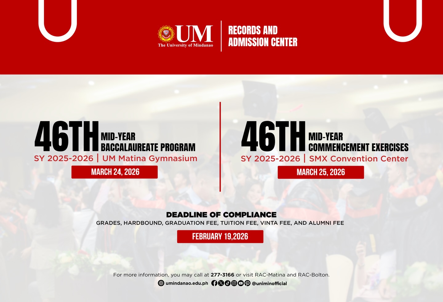 Announcing the 46th Mid-Year Commencement Exercises