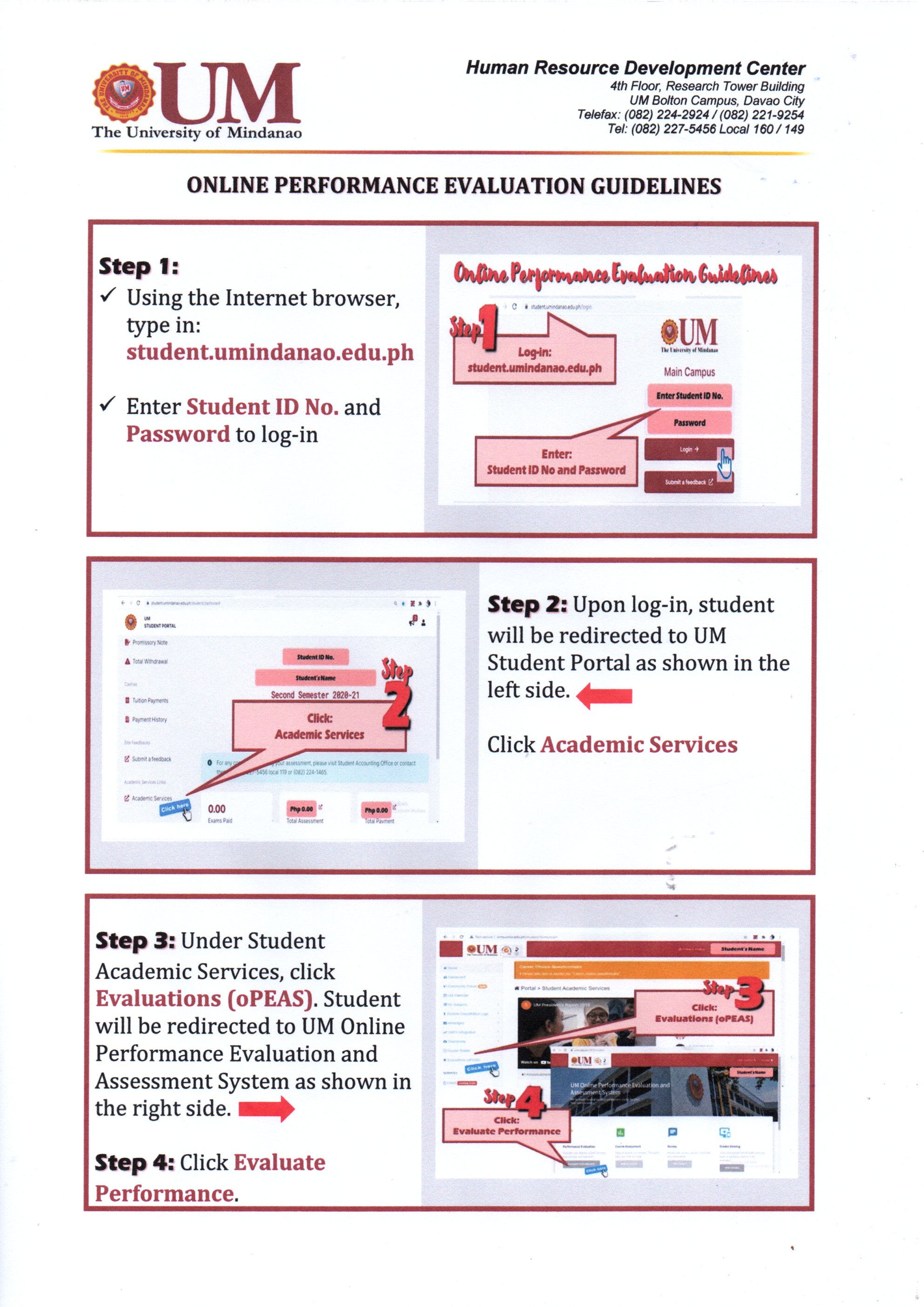 Head's Up Ga! Guidelines for the Online Evaluation of Teachers by the Student