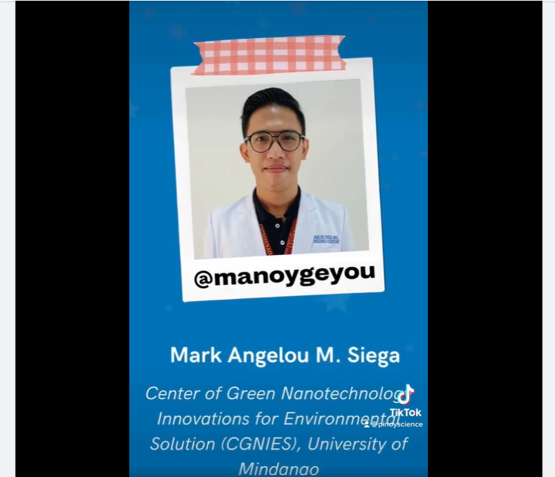 UM Research Assistant is Pinoy Science Star Awards 2022 finalist