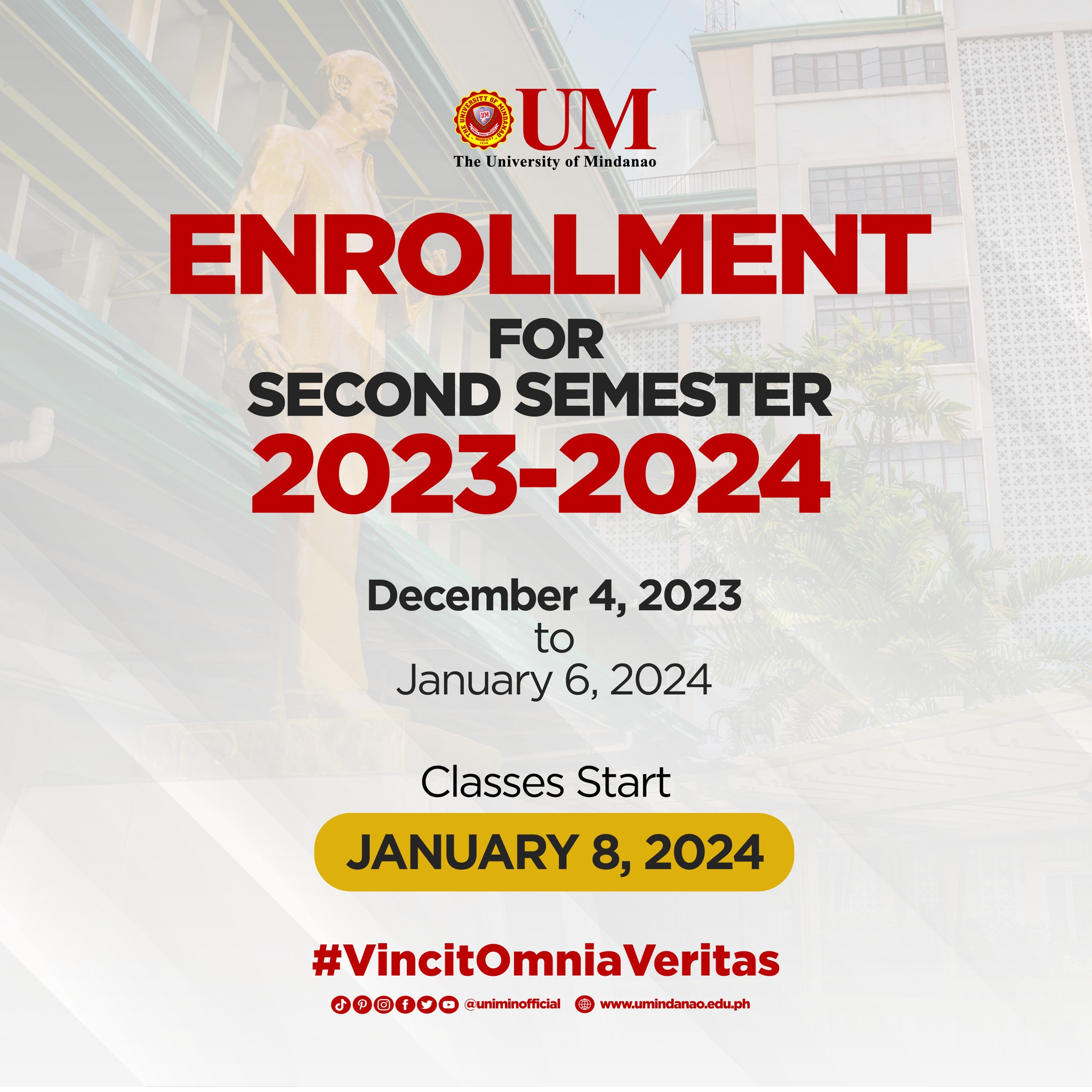 ENROLLMENT FOR SECOND SEM 2023 - 2024