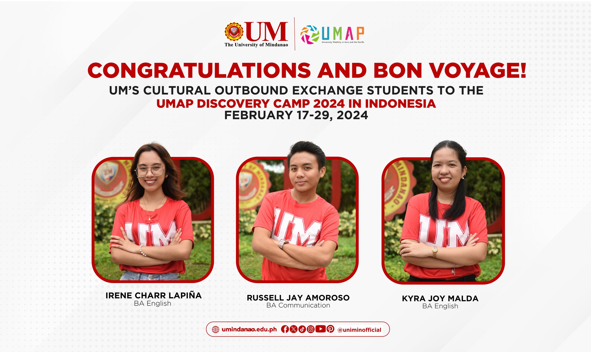 3 UMians represent university in UMAP Discovery Camp in Indonesia