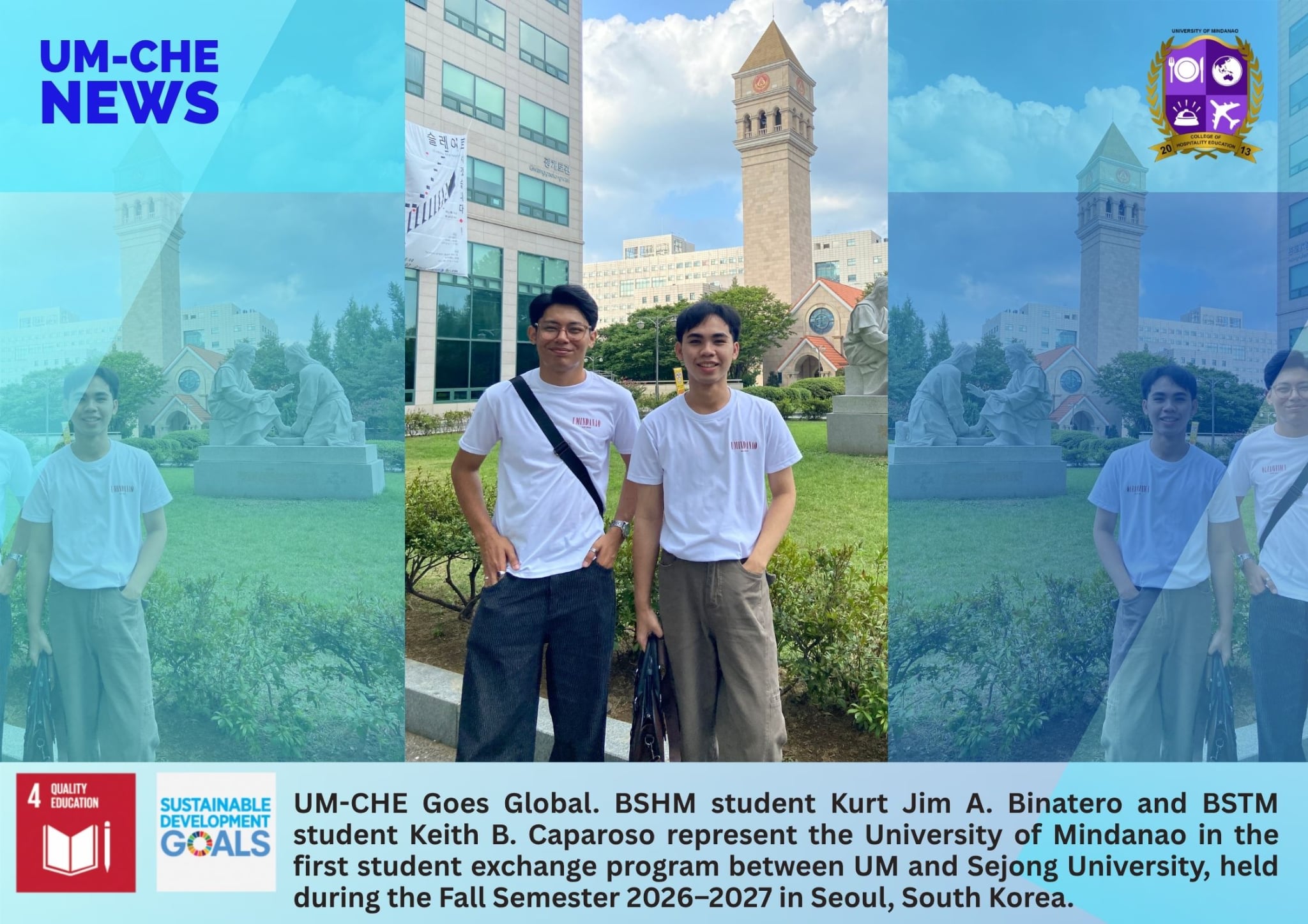 UM-CHE Students Join First Student Exchange Program with Sejong University in Seoul, South Korea