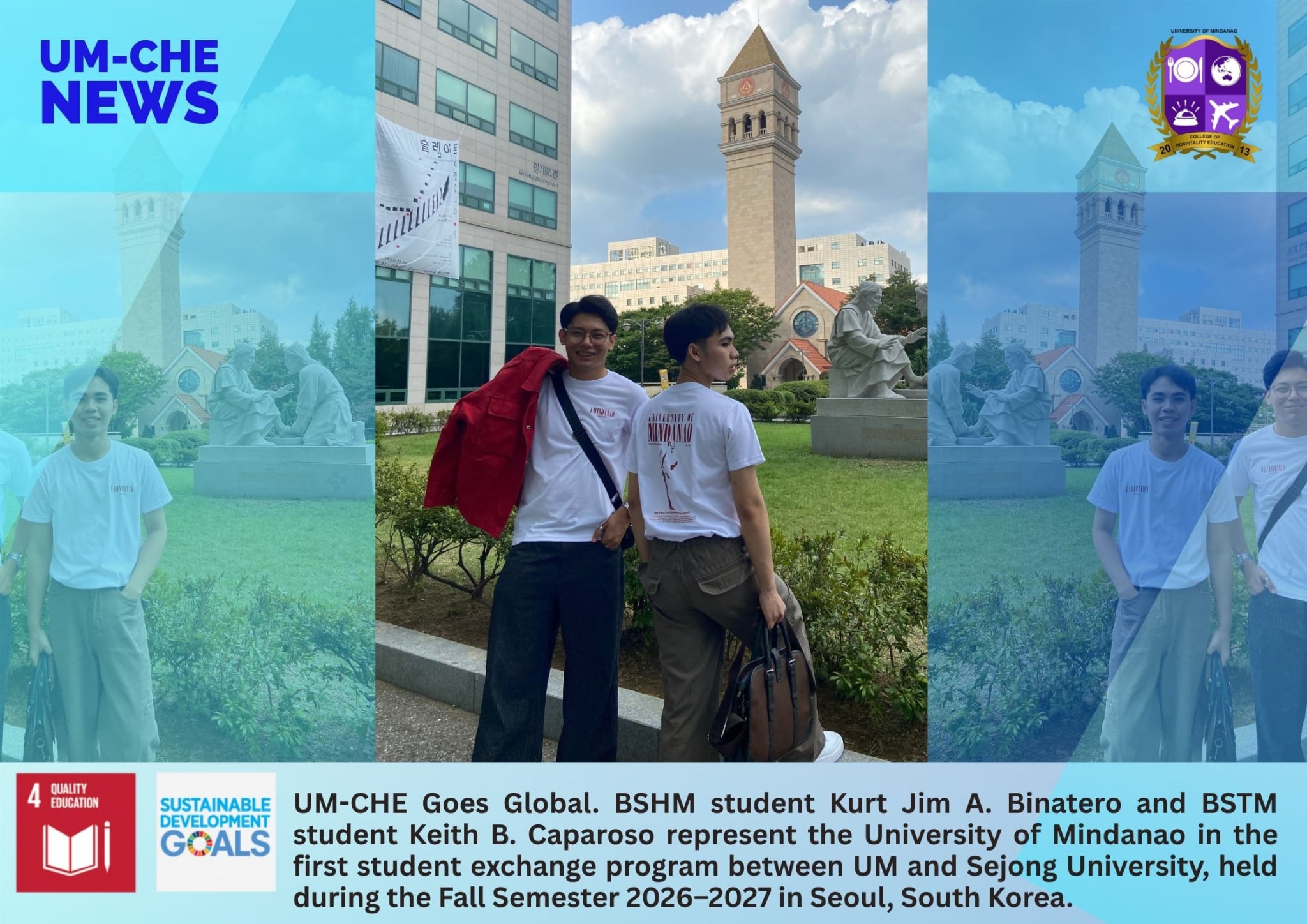 UM-CHE Students Join First Student Exchange Program with Sejong University in Seoul, South Korea