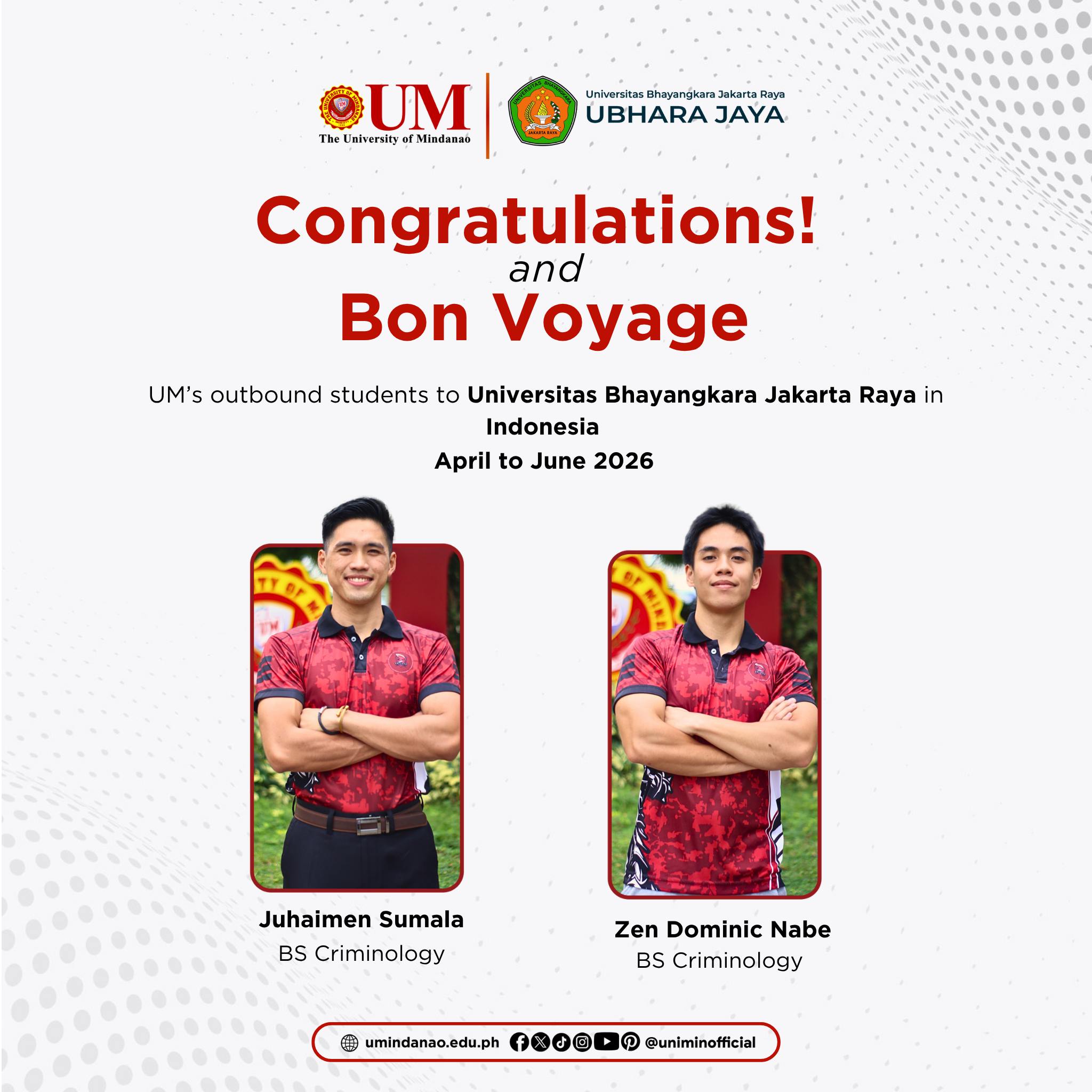 Crim studes in UBJ Indonesia for exchange; become 5th batch of UMians since program started in 2016